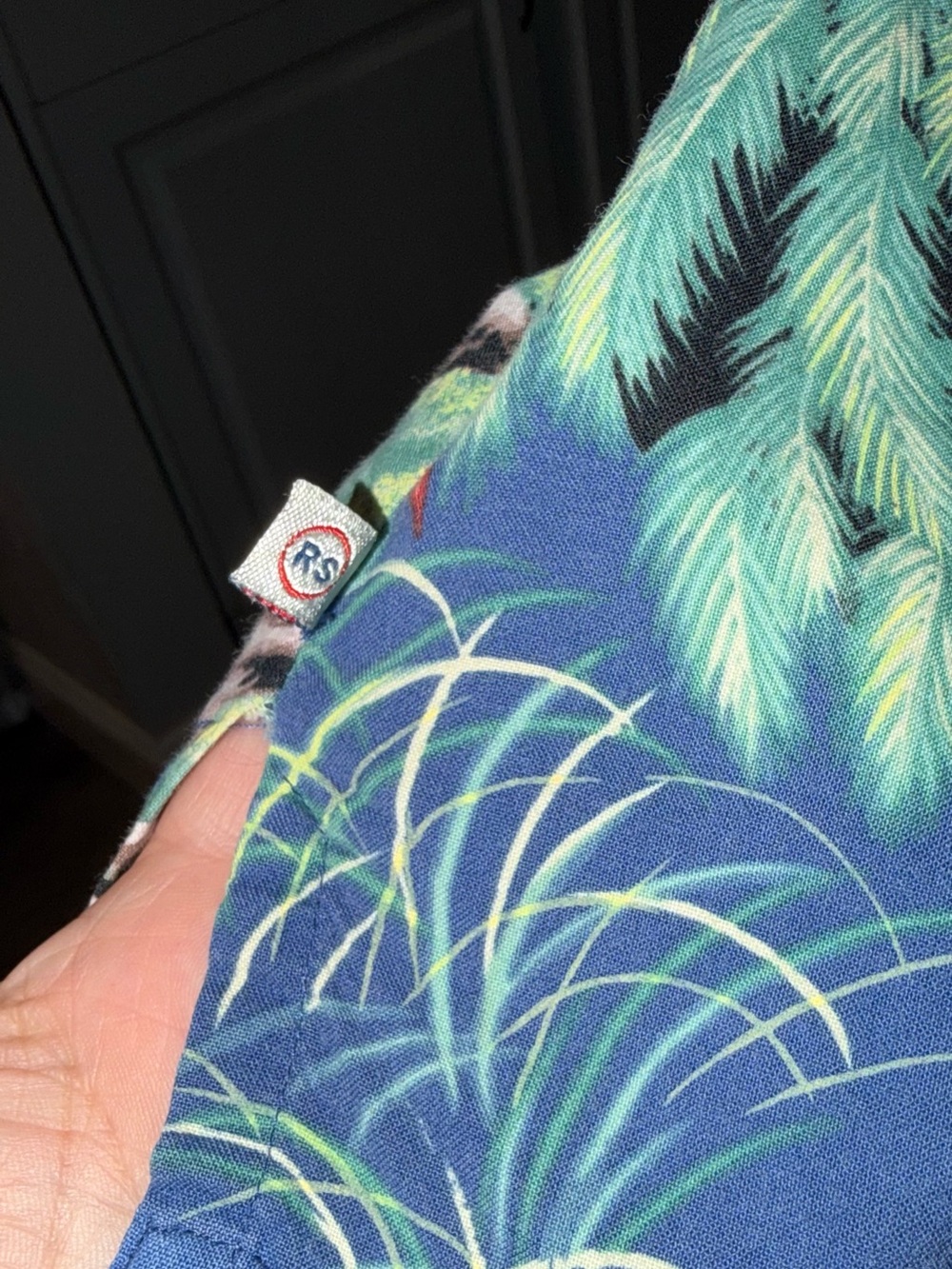 Vintage Robert Stock Hawaiian Tropical Palm Trees Print Button Down Cafe Shirt M - Picture 9 of 12